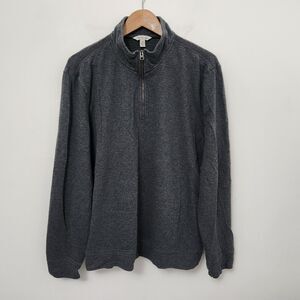 CALVIN KLEIN Women's Gray Long Sleeve 1/4 Zip Athletic Sweatshirt Size L